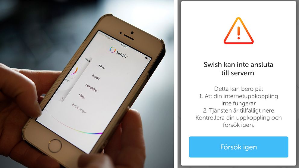 Betaltjänsten Swish ligger nere.