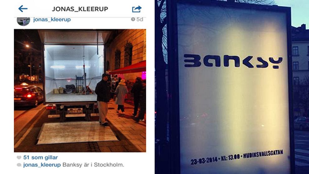 Galleristen Jonas Kleerup la i förra veckan upp en bild som hintade om att Banksy är i Stockholm.