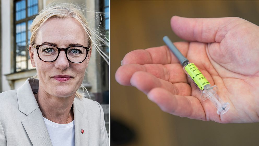 Erika Ullberg och en TBE-spruta