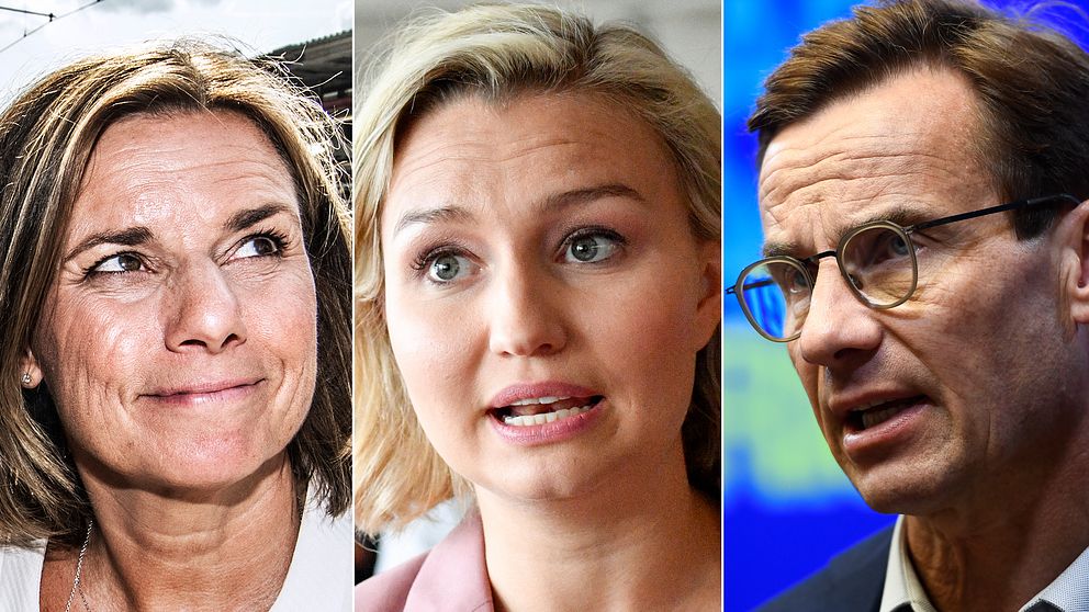 Isabella Lövin (MP), Ebba Busch Thor (KD) och Ulf Kristersson