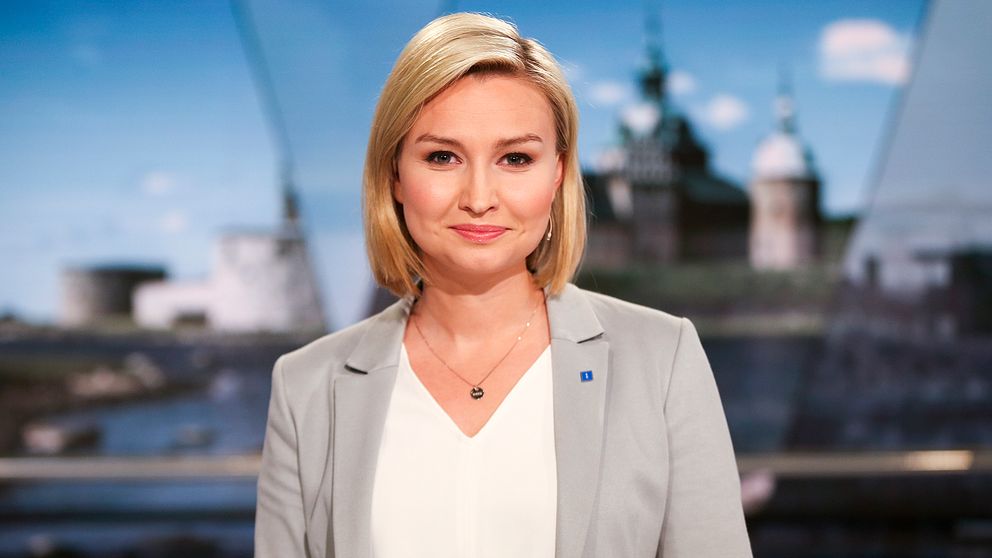 Kristdemokraternas partiledare Ebba Busch Thor (KD) under en paus i TV4:s partiledarutfrågning på måndagen.