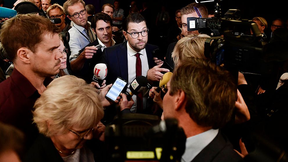 Jimmie Åkesson (SD) nobbar SVT:s valvaka