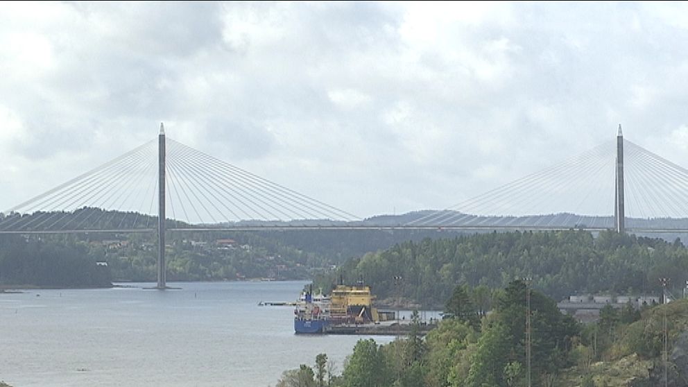 Utsikt från Stadshuset i Uddevalla mot Uddevallabron