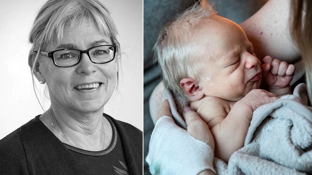 Ingegerd Hildingsson / nyfödd bebis i famnen på sin mor