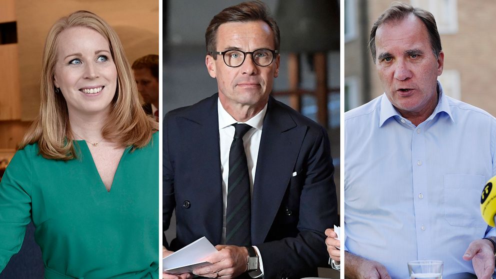 Annie Lööf (C), Ulf Kristersson (M) och Stefan Löfven (S).