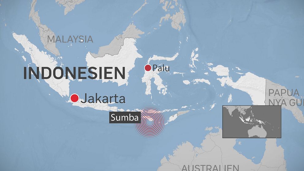 Karta över Sumbas läge i Indonesien