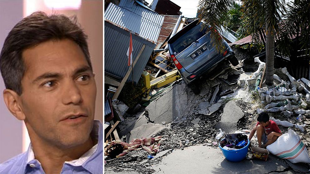 Utrikeskorrespondent Samir Abu Eid och en bild från Indonesien