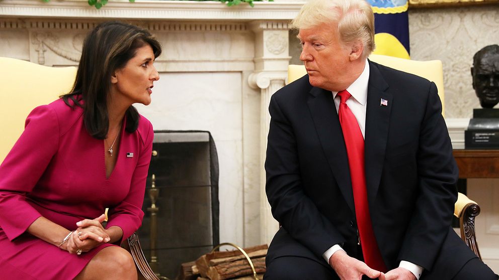 Nikki Haley och Donald Trump på tisdagen.