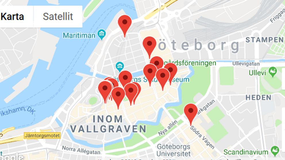 Platserna i Göteborg där konsten finns.