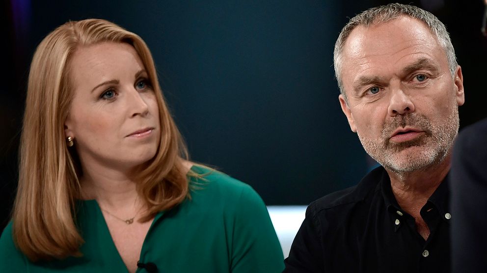 Centerpartiets partiledare Annie Lööf och Liberalernas partiledare Jan Björklund.