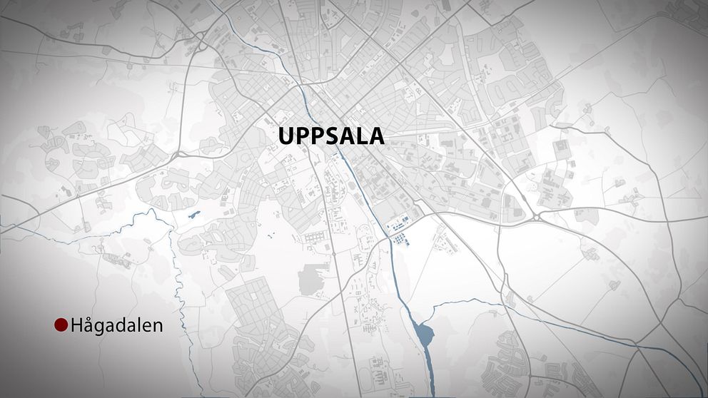 Karta. Här ligger Hågadalen i förhållande till Uppsala.
