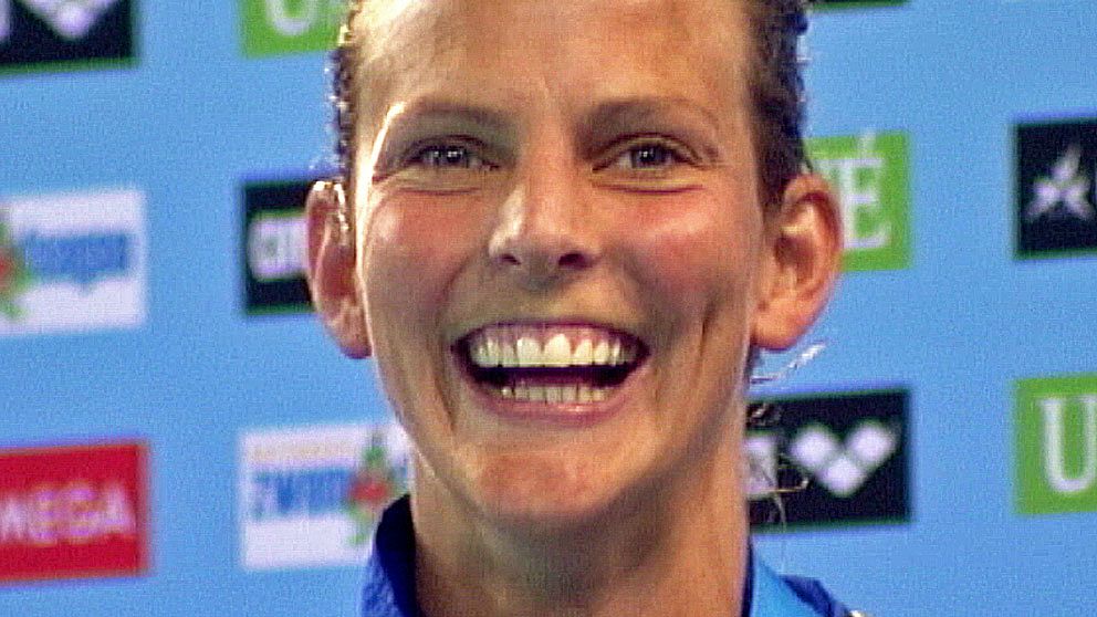 Anna Lindberg är lycklig efter att ha tagit EM-guld 2012.
