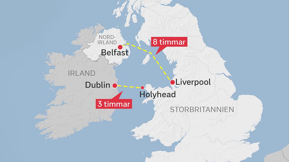 Färjetrafiken från Holyhead är viktig för handeln mellan Irland och resten av EU. Alternativet mellan Liverpool och Belfast tar åtta timmar med båt.