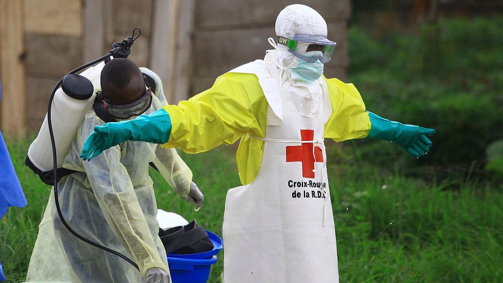 Sjukvårdspersonal vid en anläggning för ebolasjuka i Beni i östra Kongo-Kinshasa, tidigare i höst.