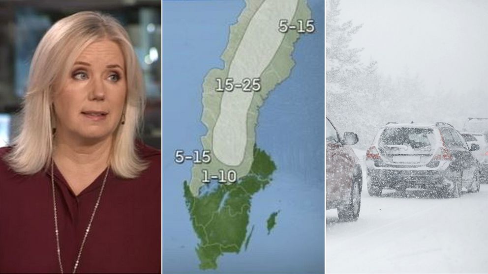 Åsa Rasmussen, en karta och bilar i snö