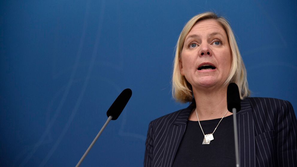 Finansminister Magdalena Andersson (S) håller ett presseminarium för att redogöra för hur övergångsregeringen kommer att arbeta med budgetpropositionen för 2019.