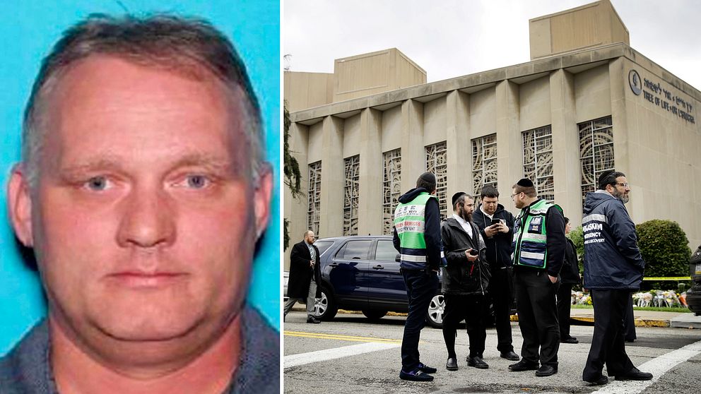 Robert Bowers (till vänster) är den huvudmisstänkte för dådet mot synagogan i Pittsburgh, han åtalas på 44 punkter och riskerar dödsstraff