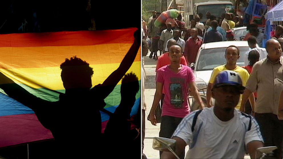 Prideflagga och invånvare i Tanzania