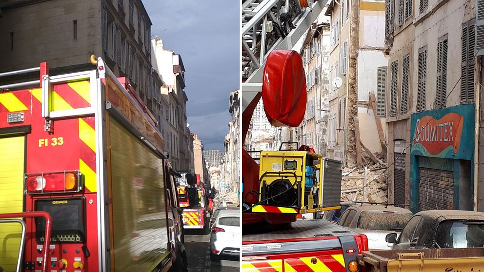 En byggnad har rasat samman i centrala Marseille.