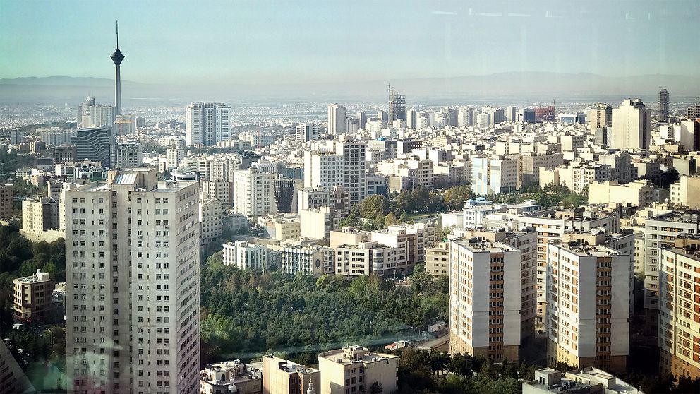 Översiktsbild på byggnader i Teheran.
