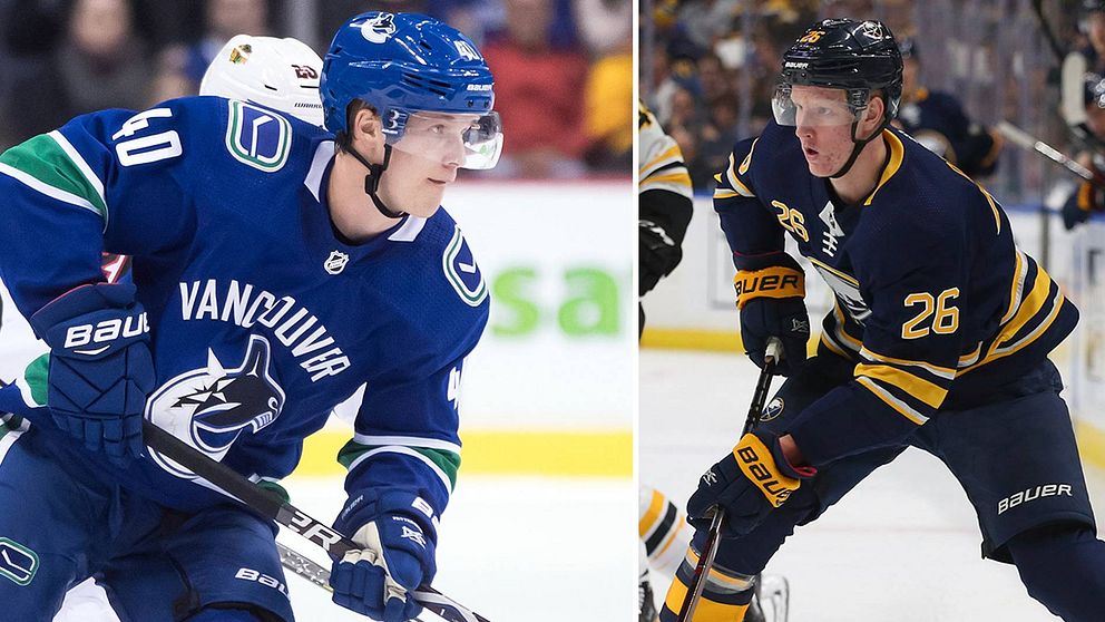 Elias Pettersson, till vänster, Rasmus Dahlin, till höger.