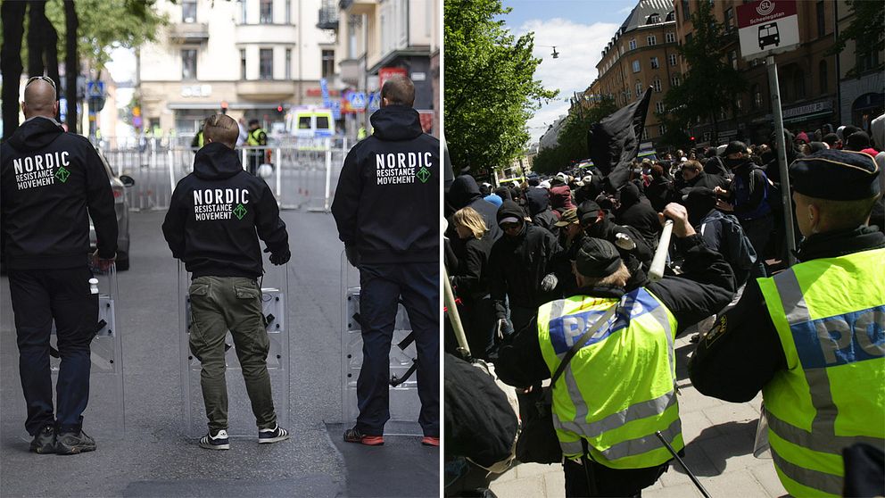 Personer från Nordiska motståndsrörelsen och Afa.