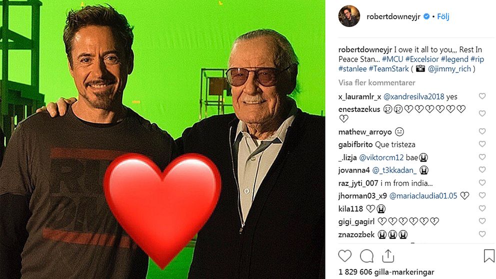 Robert Downey Jr. om sorgen efter Stan Lee.