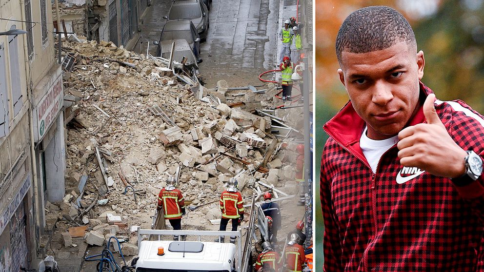 Kylian Mbappé engagerar sig nu i en tioårig pojke som förlorade sin mamma i det svåra husraset i Marseille den 5 november