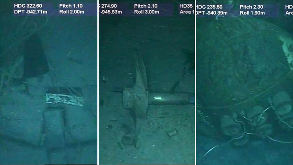Nya bilder visar vrakdelar från ubåten Ara San Juan.