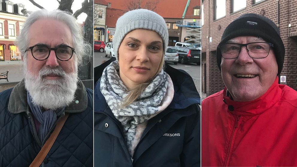 Från vänster: Laholmarna Lars-Göran Persson, Melisa Sikiric och Ove Sundquist.