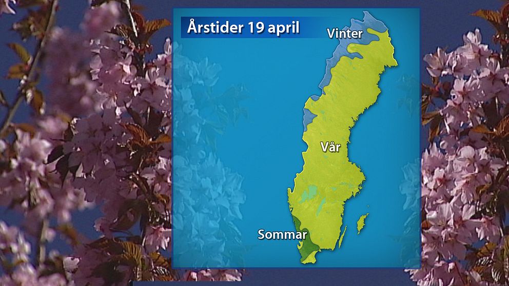 Årstidernas läge påskafton den 19 april.