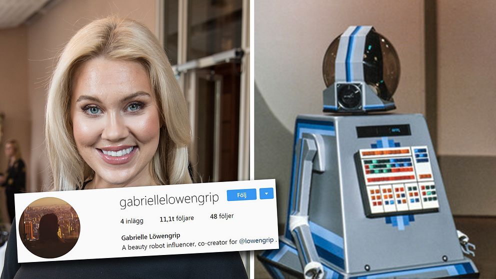 Isabella Löwengrips alter ego Gabrielle – en ”beauty robot influencer”.