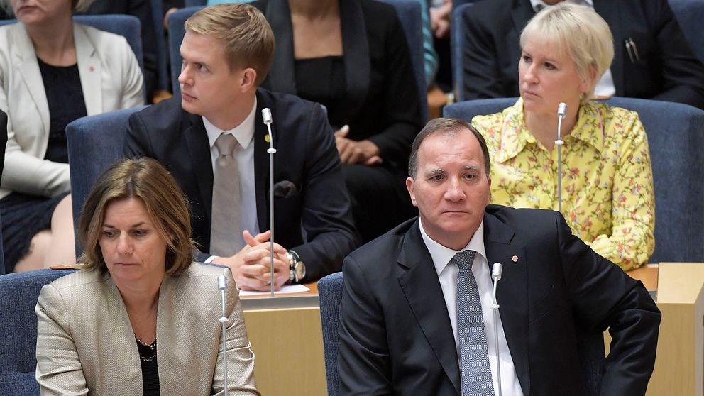 Statsminister Stefan Löfven under statsministeromröstningen i riksdagen den 25 september i år – då han röstades ned.