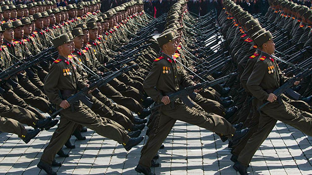 Nordkoreansk militärparad.