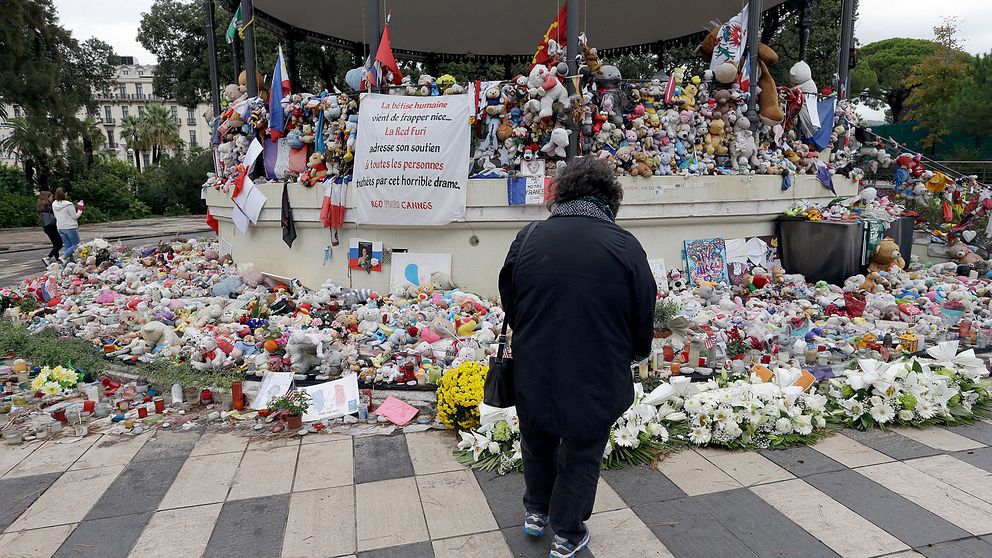 Minnesplats för terrordådet i Nice 2016.