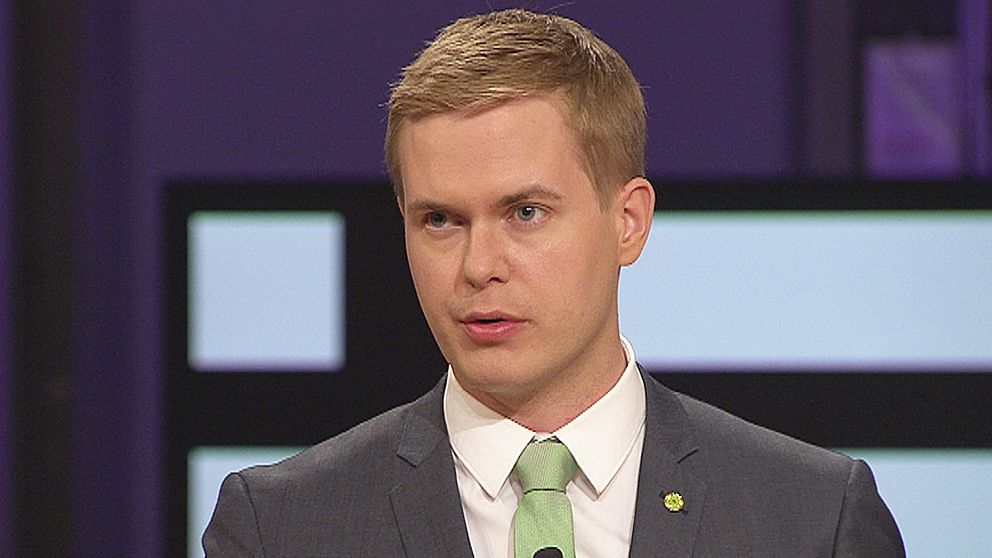 Gustav Fridolin (MP) i SVT:s partiledardebatt.