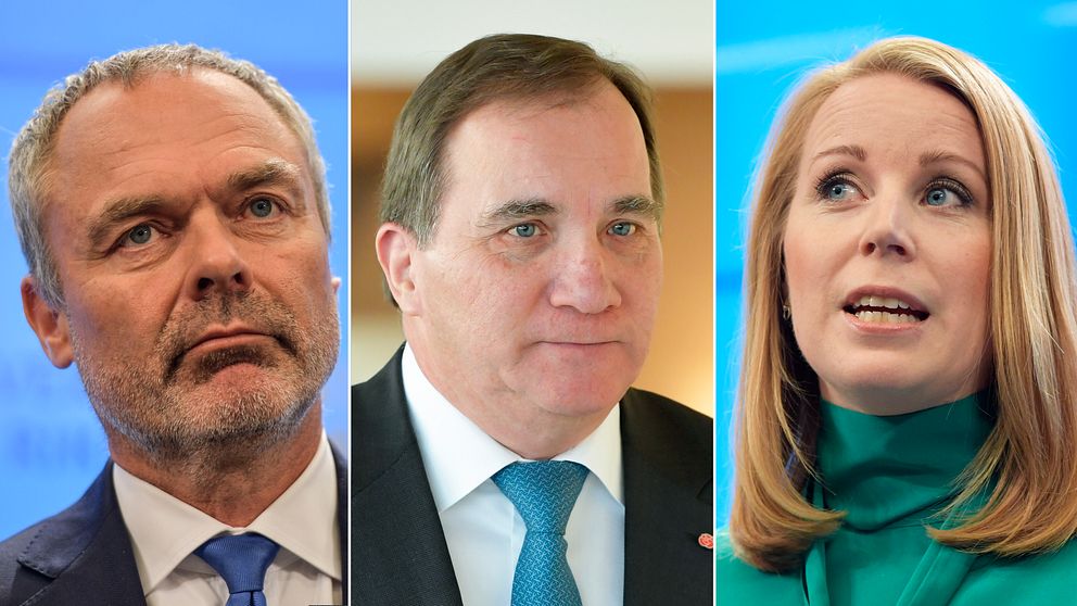 Jan Björklund (L), Annie Lööf (C) och Stefan Löfven (S).