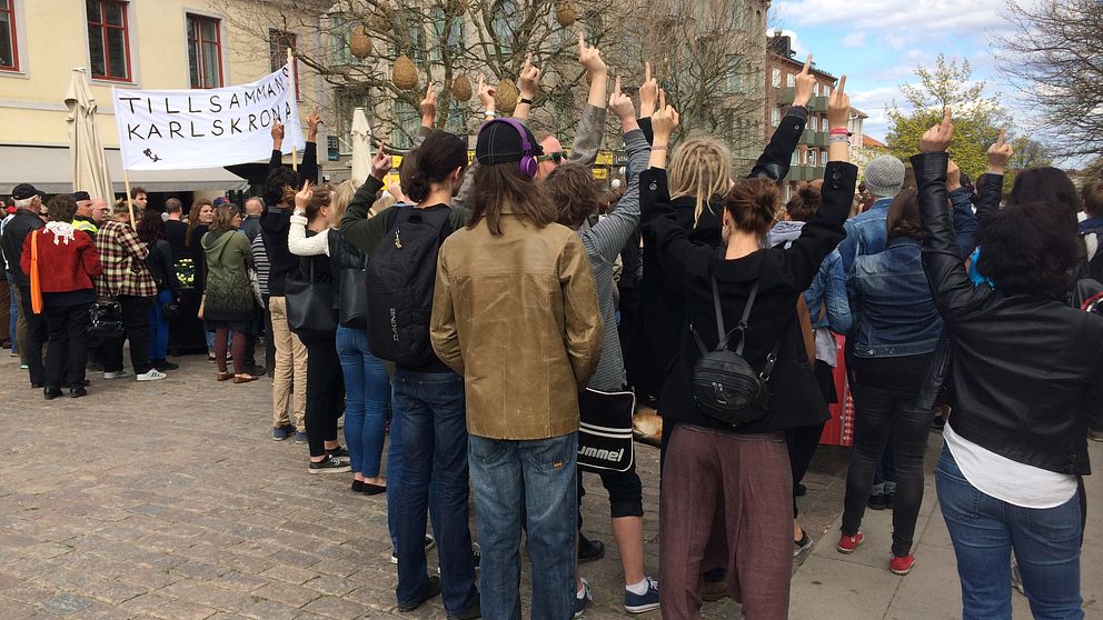 Tillsamman Karlskrona visade sitt missnöje mot Sverigedemokraternas politik så sent som i fredags.