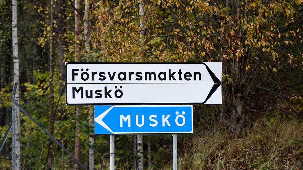 Skylt på Muskö