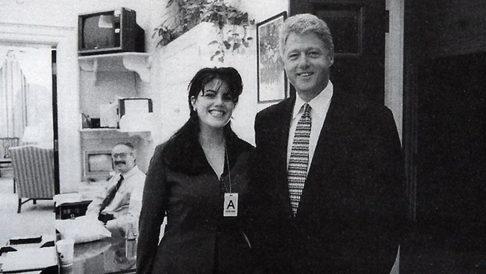 Monica Lewinsky och Bill Clinton i Vita huset.