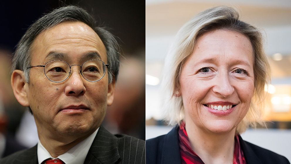 Steven Chu, Nobelpristagare och fd energiminister i USA och Karin Bäckstrand, professor vid Stockholms universitet och ledamot i regeringens klimatpolitiska råd.
