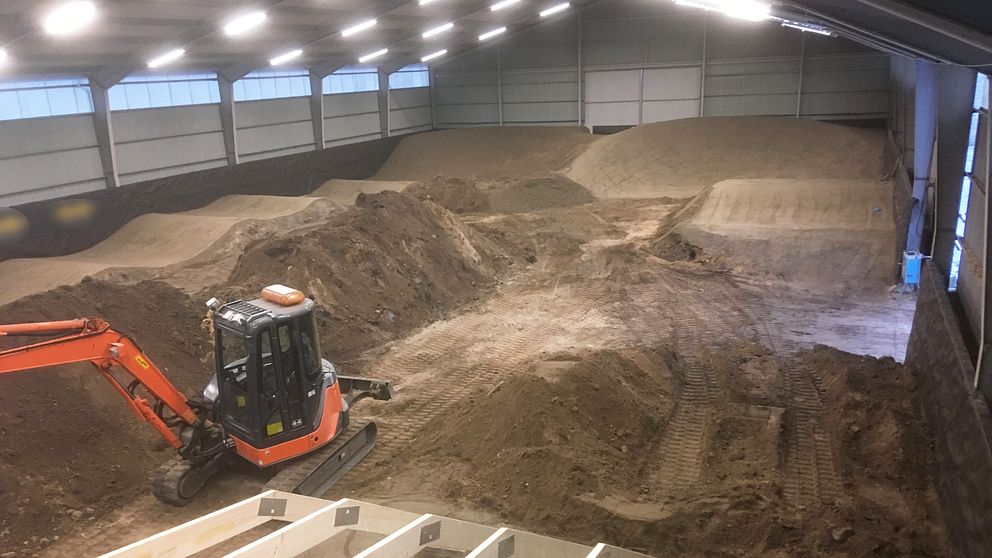 Sveriges första bmx-bana inomhus.