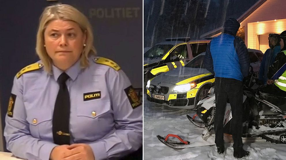 Norska polisen: För farligt att skicka in folk i skredområdet