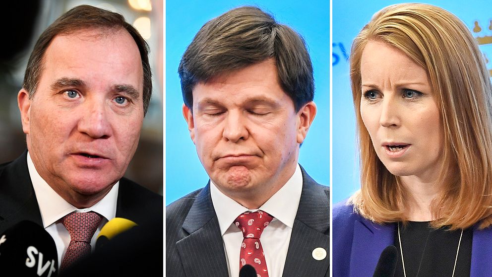 Stefan Löfven (S), talman Andreas Norlén och Centerpartiets ledare Annie Lööf.