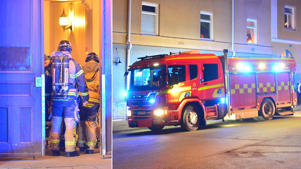 Boende i närheten vittnar om en kraftig smäll då en dörr sprängdes i Norrköping.