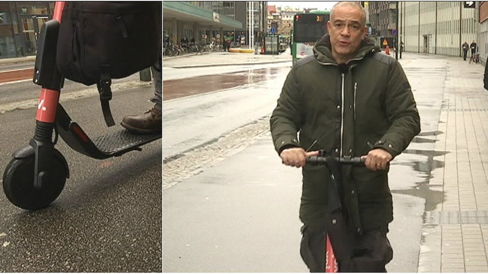 SVT:s reporter testar el-scooter. Nu säger kommunen att de kan tvingas se över en reglering av transportmedlet.
