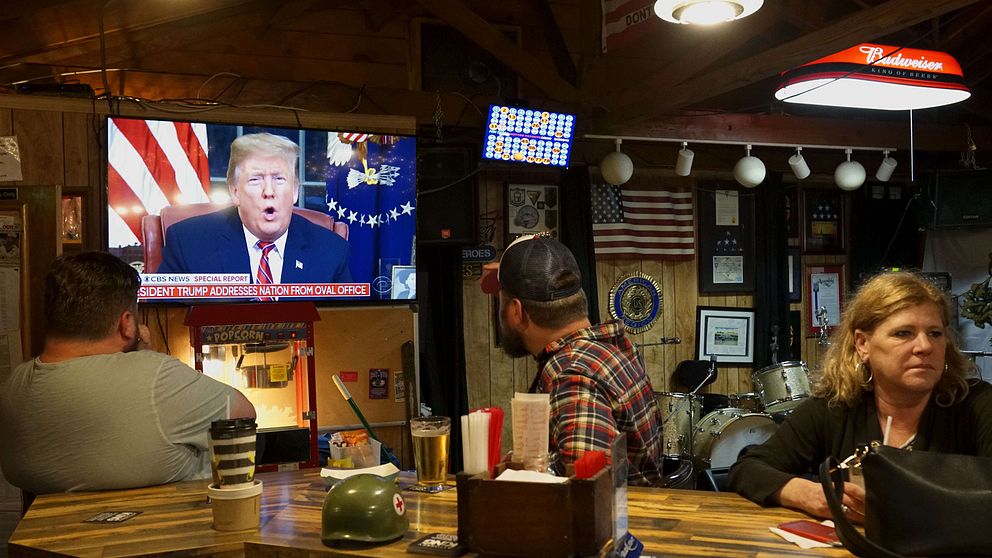 Donald Trumps tal sändes direkt på bästa sändnings tid på de stora amerikanska tv-kanalerna.
