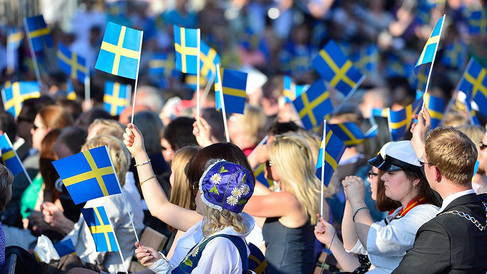 Nationaldagen firas på Skansen med svenska flaggor