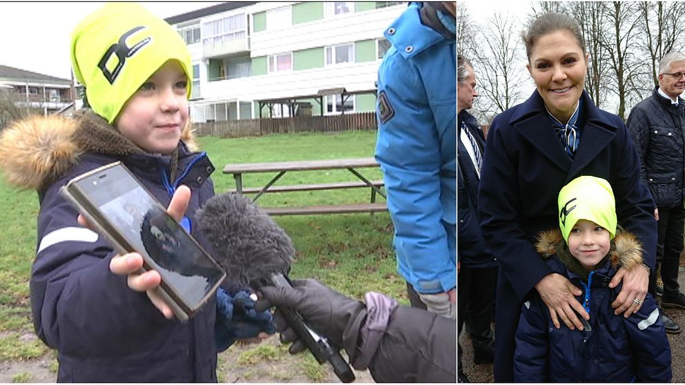 När kronprinsessan var på besök i Helsingborg passade 7-åriga Leo Weike på att ta en bild med tronföljaren.