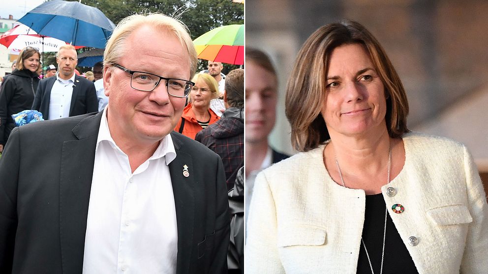 Försvarsminister Peter Hultqvist (S) och Isabella Lövin, språkrör för MP och klimatminister.